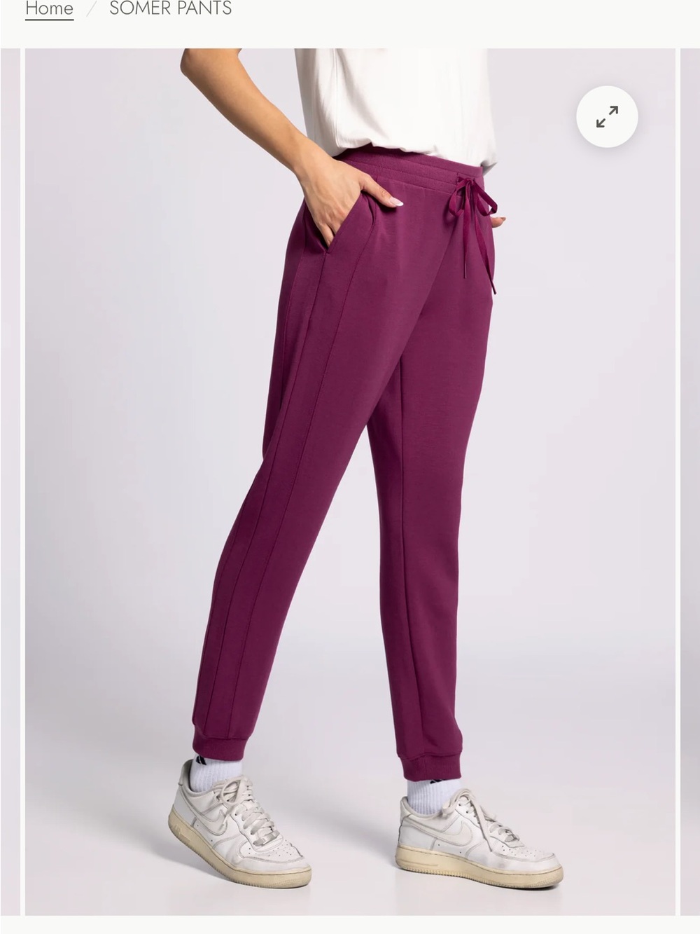 Thread and Supply Recreation Somer Women's Drawstring Jogger Pants - Plum SZ L